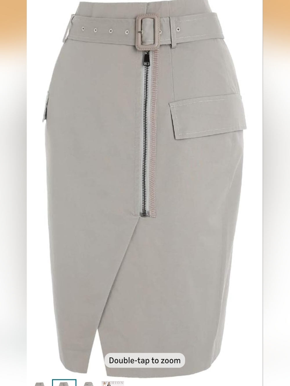 Bundle 3/$20 Light Gray Cargo Pencil Skirt with Front Zip
